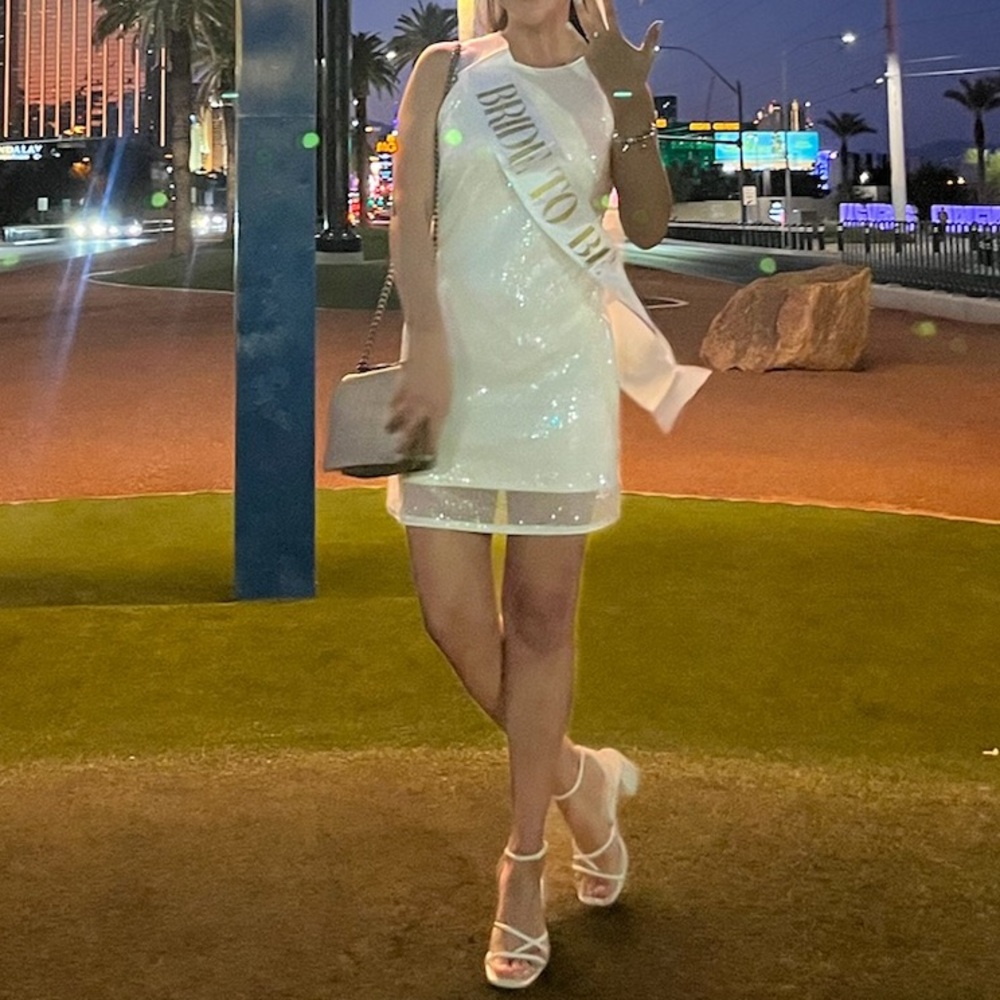 White Sequin Dress
